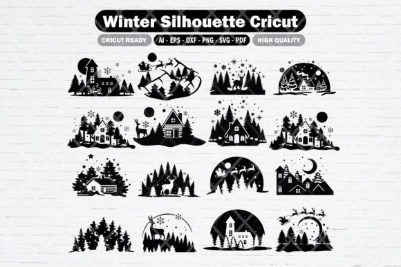 Download Christmas Silhouette Svg Template - Christmas silhouette Collection